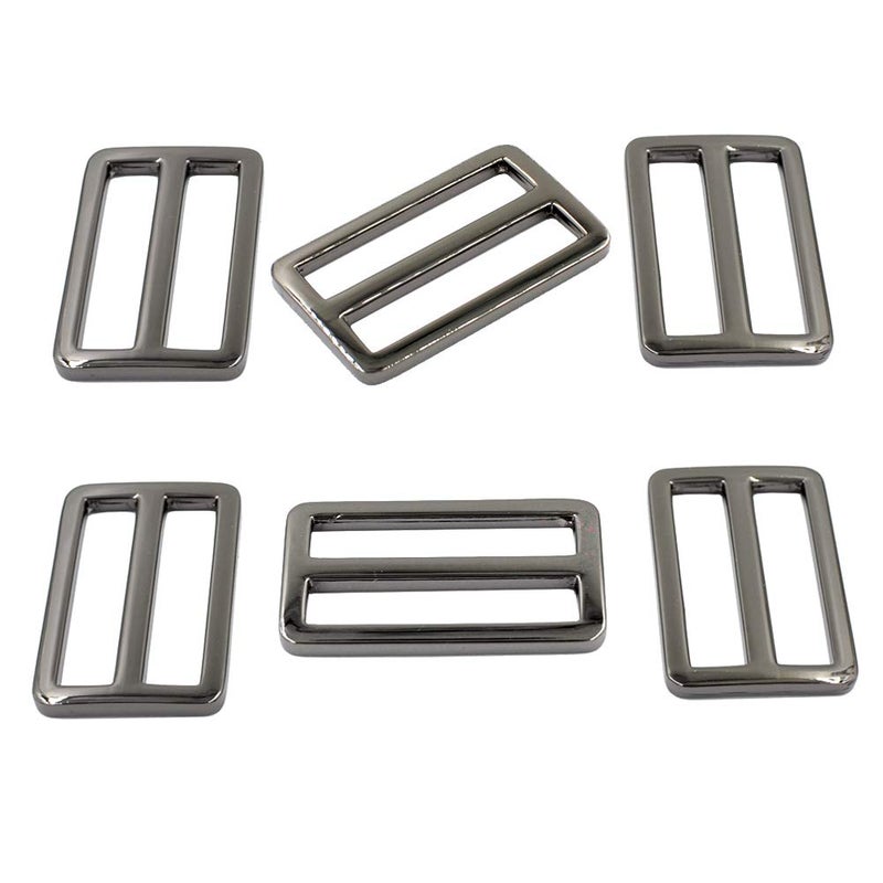DGOL 10pcs 1-1/2 inch Slider Webbing Strap Tri Glide Buckles Zinc Alloy Tri-glide Slide Buttons Fasteners (Gun Metal) - Image 1